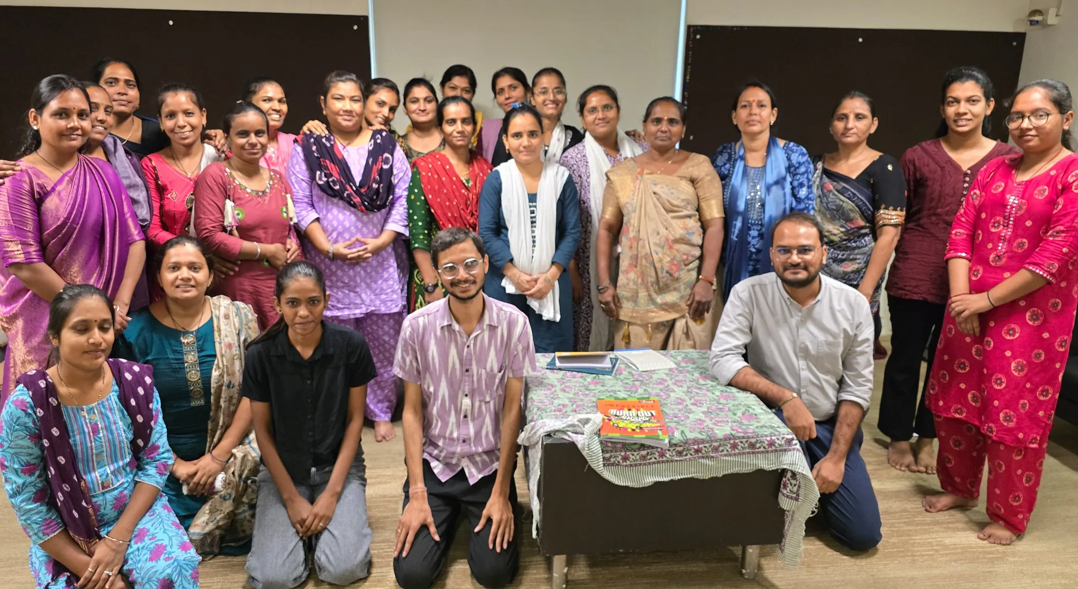 Women of the सामर्थ्य programme gathered together after a training session