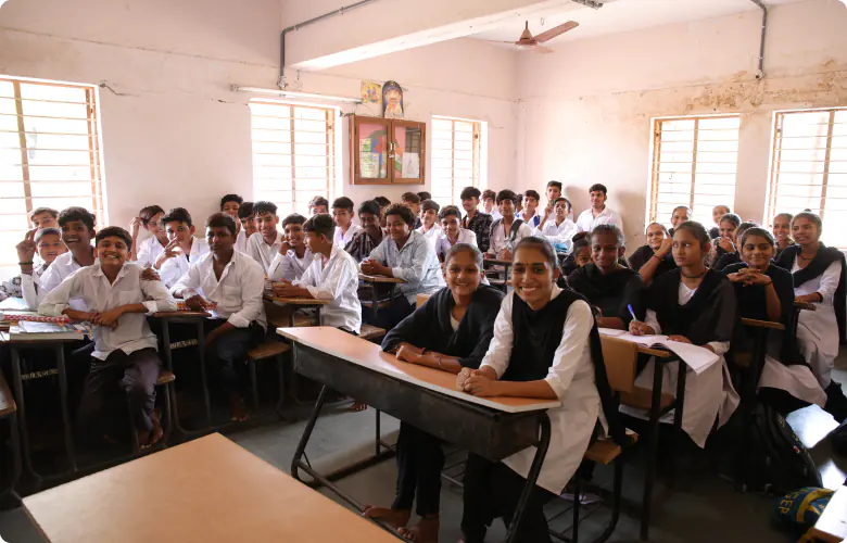 A higher secondary class at Bhikhoobhai Nagindas Vidhyalaya