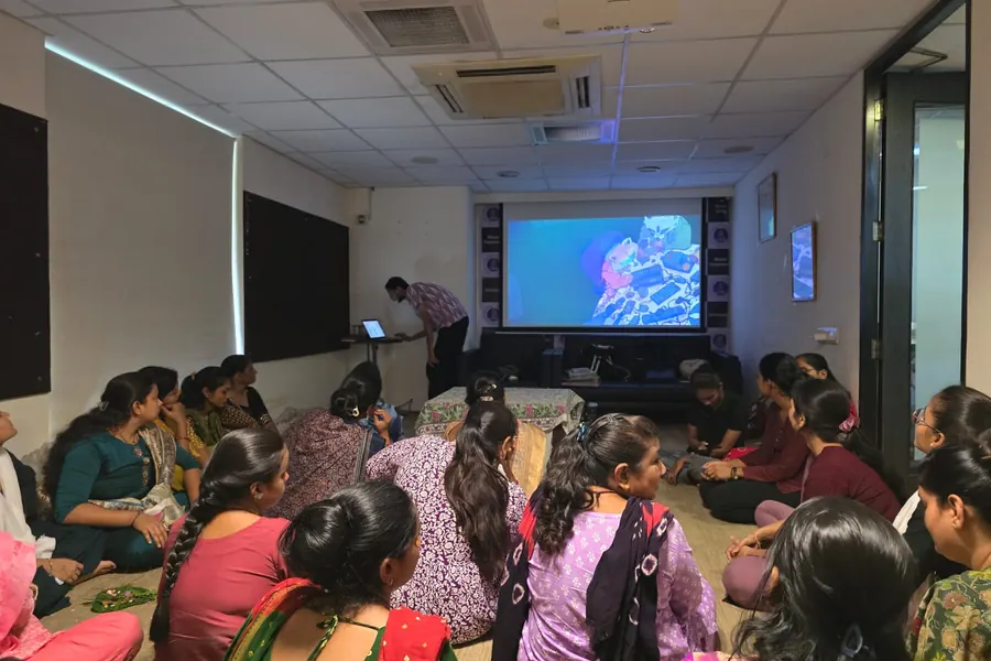 Watching a presentation during the session