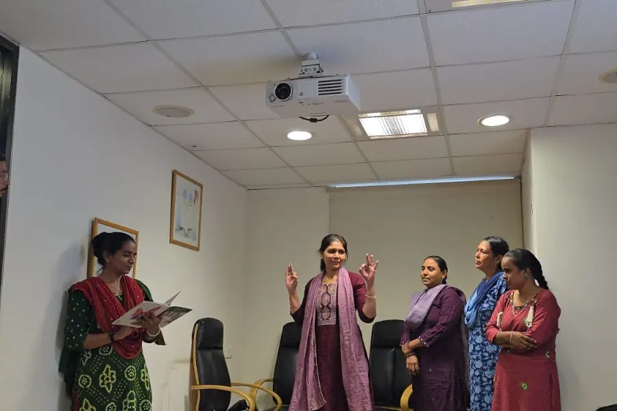 A facilitator leading the session