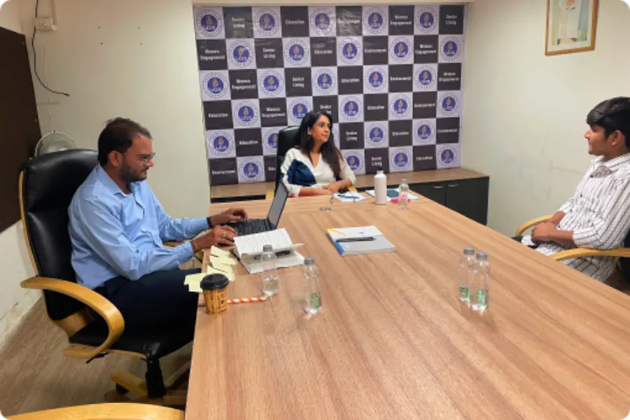 A scholarship interview under way