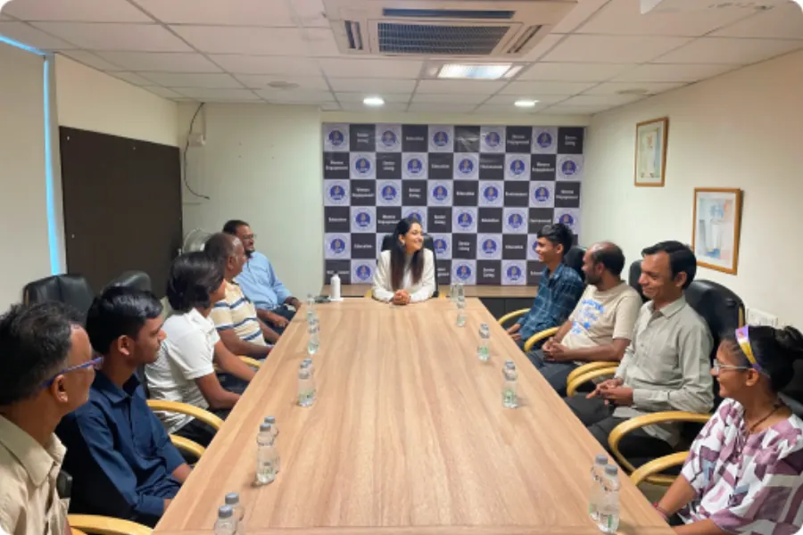A student meeting the selection panel