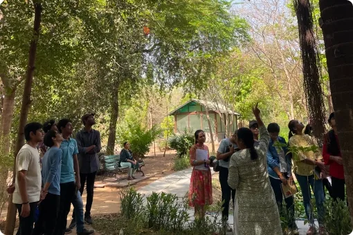 The group setting out with their guide