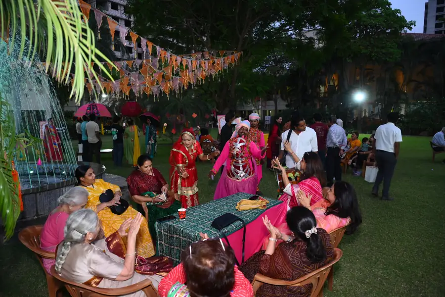 Residents together at the garden celebration