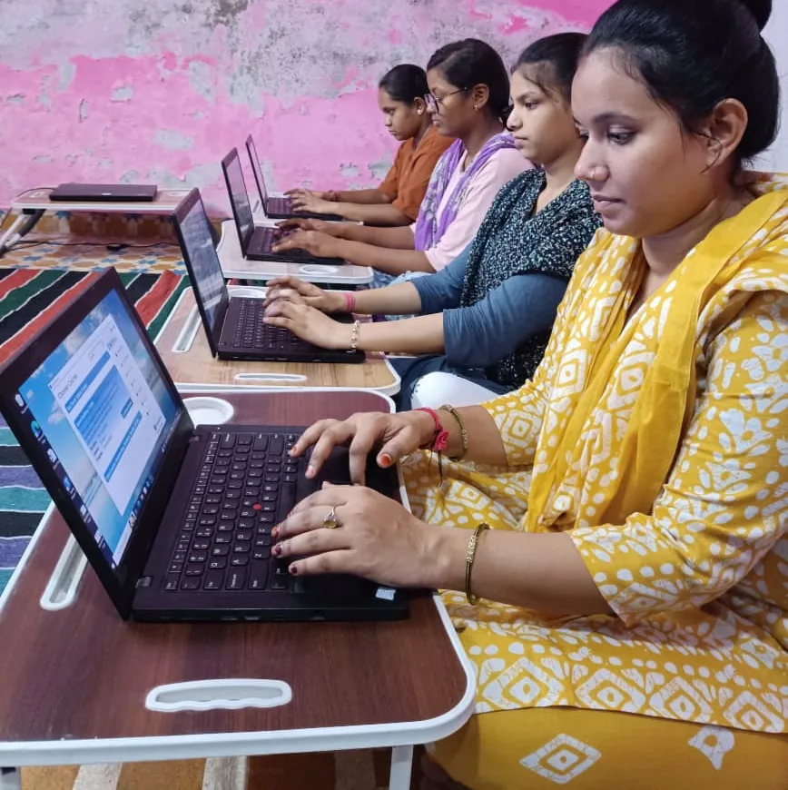 A student at work in the computer room