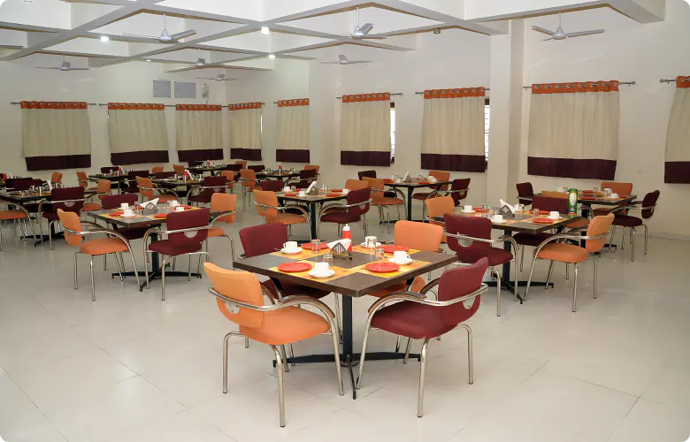 The dining hall at Shantiniketan